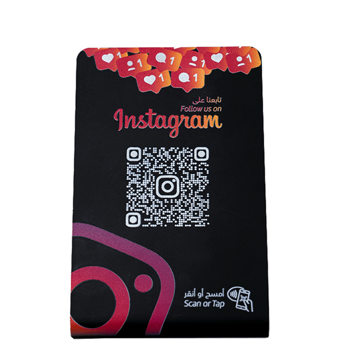 ZStand Instagram Follow | NFC & QR Code | Black Matte PVC