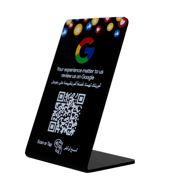 ZStand Google Review | NFC & QR Code | Black Matte PVC