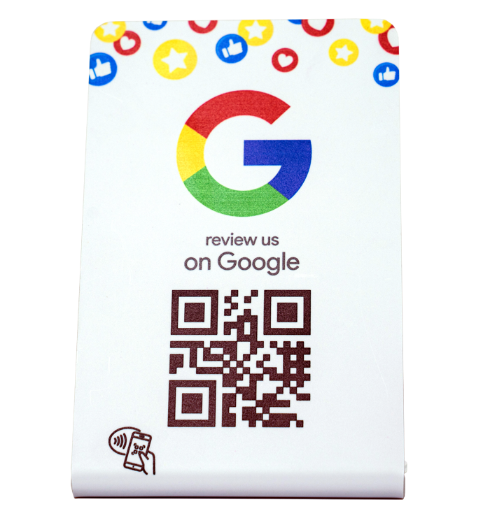 ZStand Google Review | NFC & QR Code | White Matte PVC