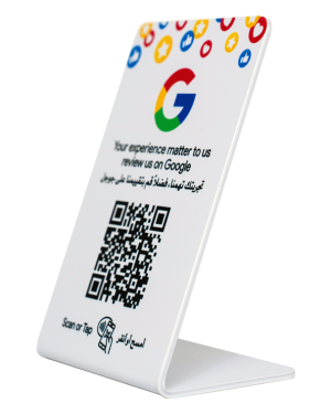 ZStand Google Review | NFC & QR Code | White Matte PVC